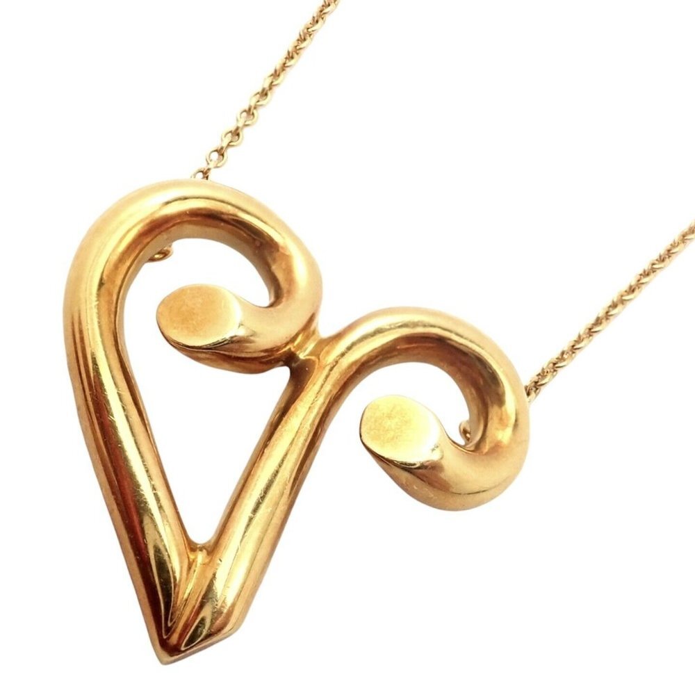 Tiffany & Co Picasso 18k Yellow Gold Large Zodiac Aries Pendant Necklace - Picture 1 of 10